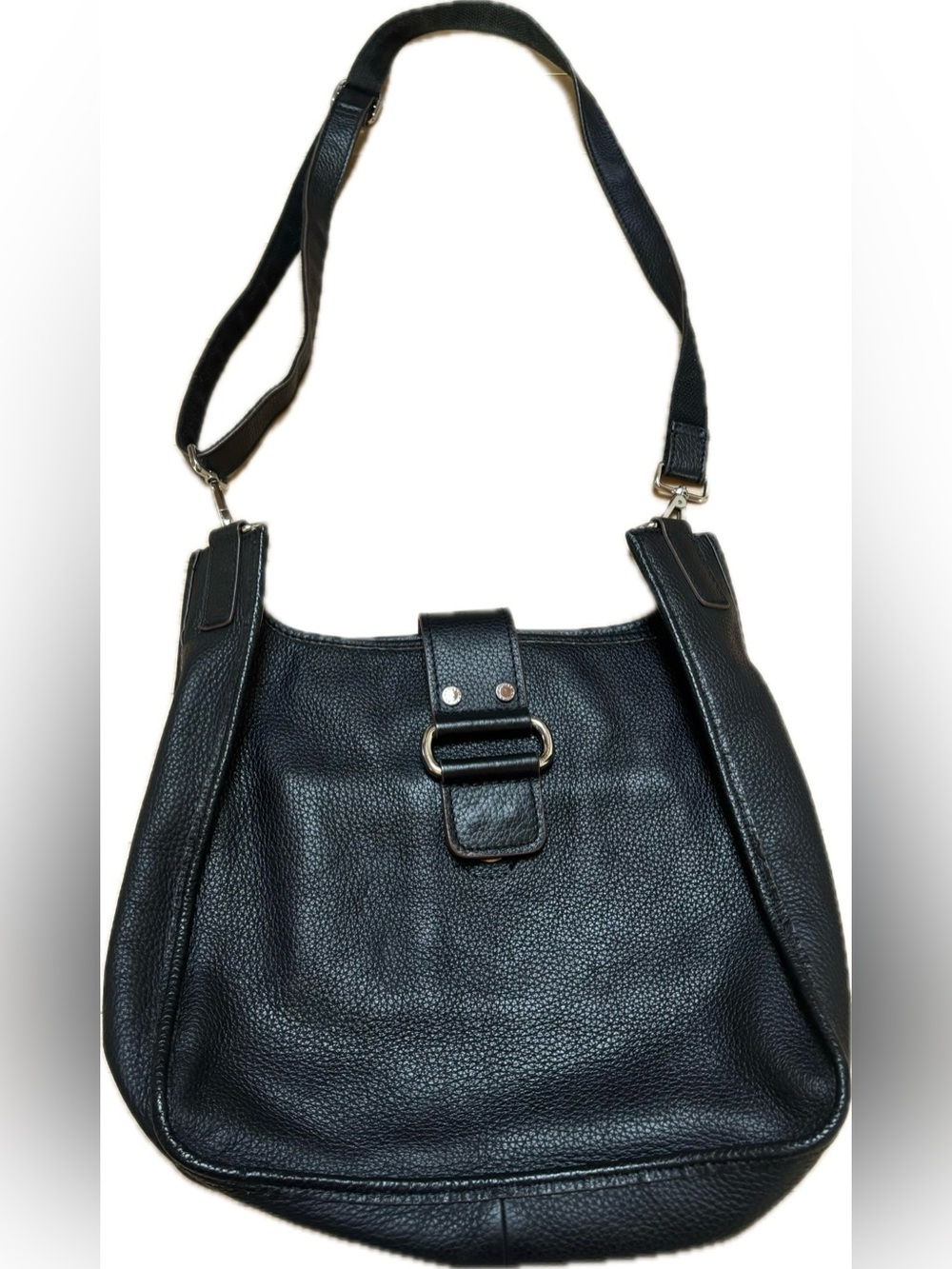 Danier Black Pebbled Leather Shoulder Bag